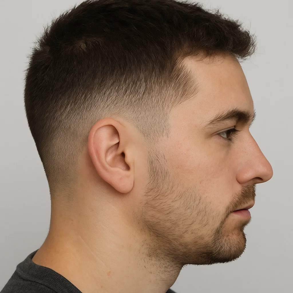 Blowout low taper fade curly hair style grown out over time