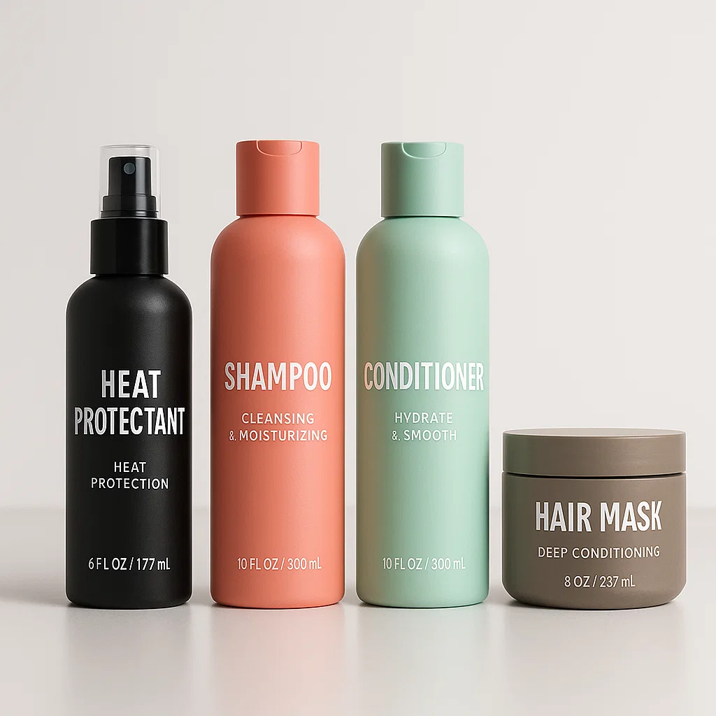 Curly hair products used before and after blowout and fade