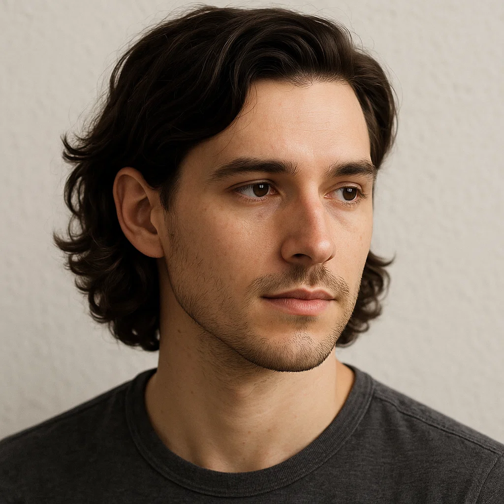 Wavy lob with tucked side for soft cheekbones