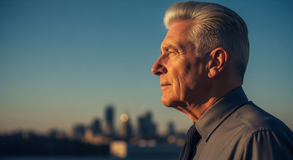 An older man with a high taper fade and gray hair.