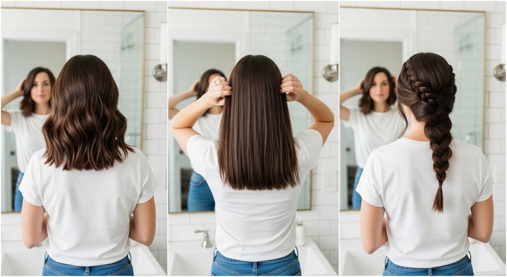  Different ways of styling with a shoulder length haircut.