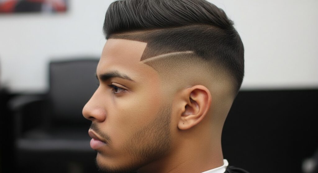  lower taper fade on an oval-shaped face, male