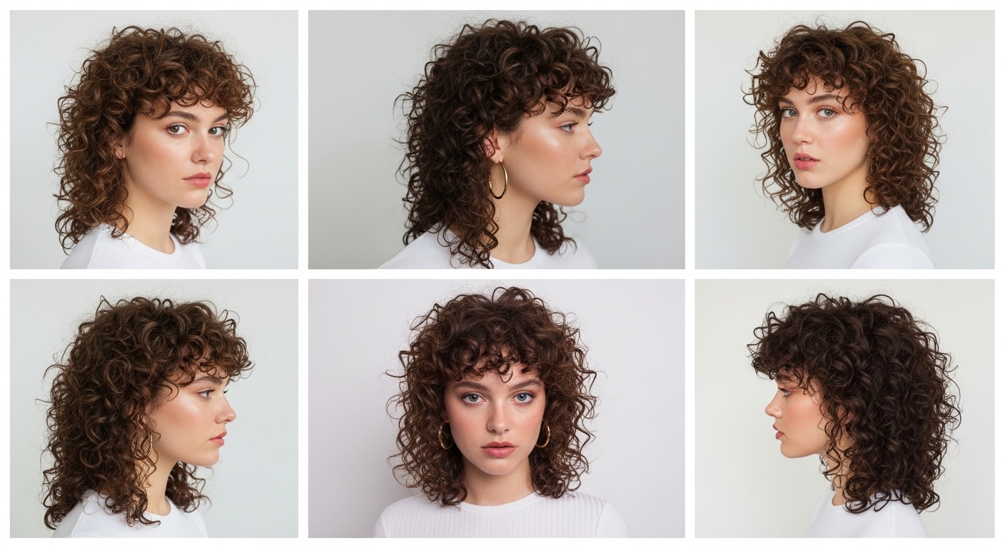 curly hair mullet