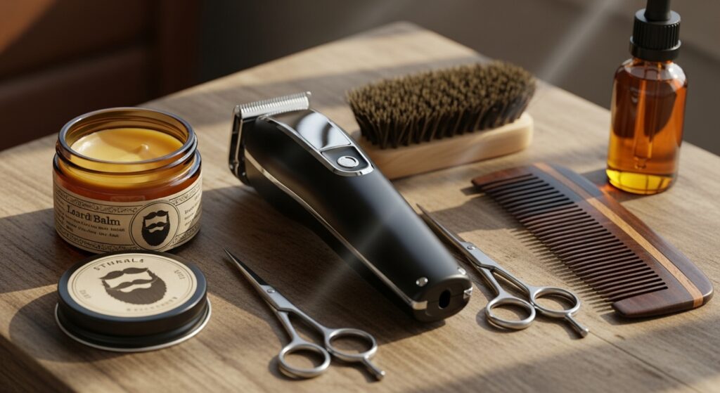 Beard care tools for Van Dyke beard maintenance