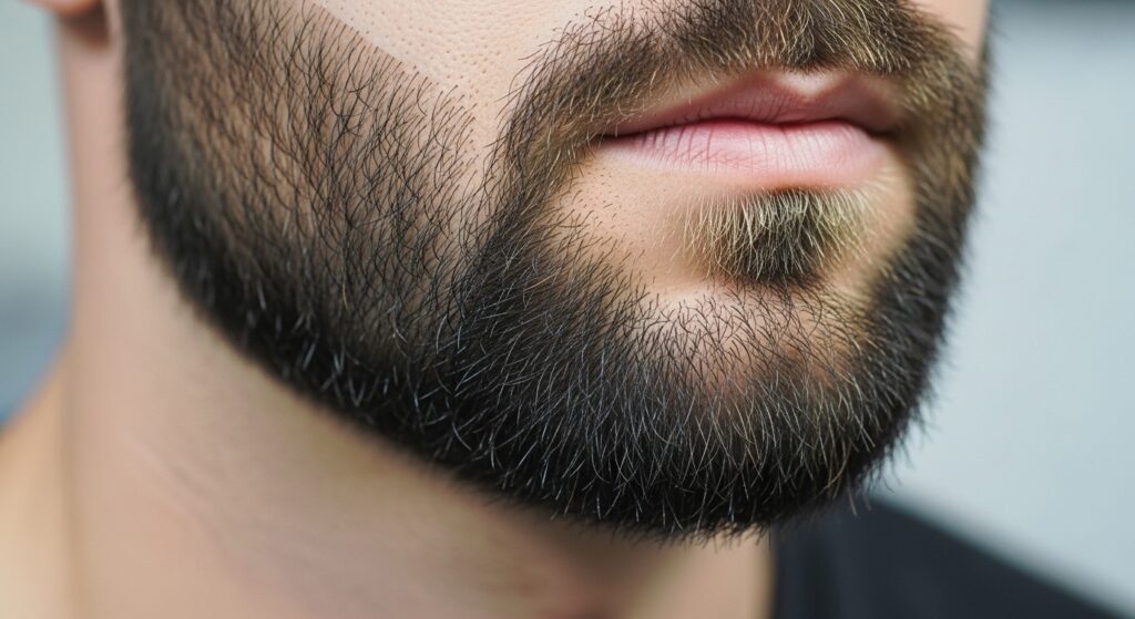  Sharp and clean trimmed beard with defined jawline