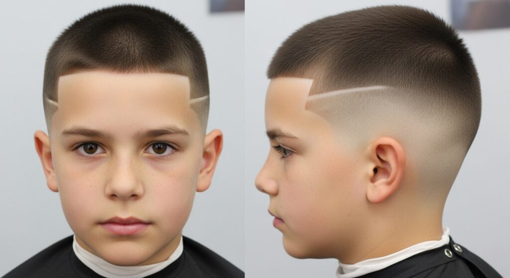  Little boy with fade and buzz cut combo