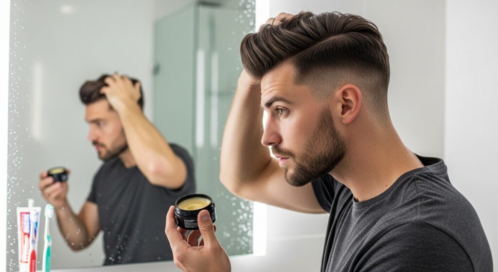 Undercut hairstyle for men with styled top
