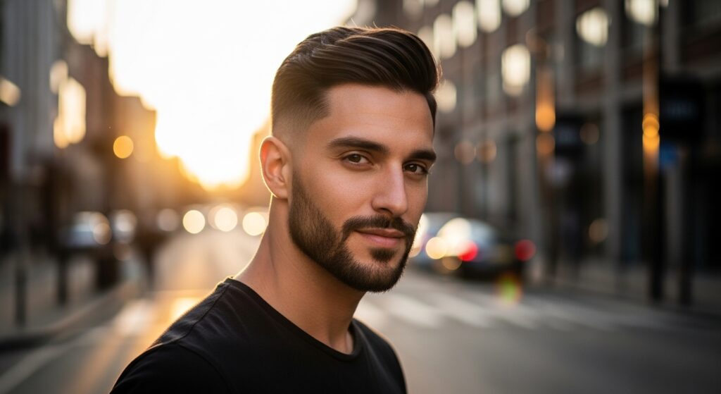 Skin fade haircut close shave style"