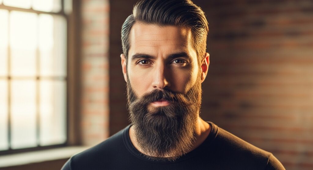  Bearded man with tapered long beard shape