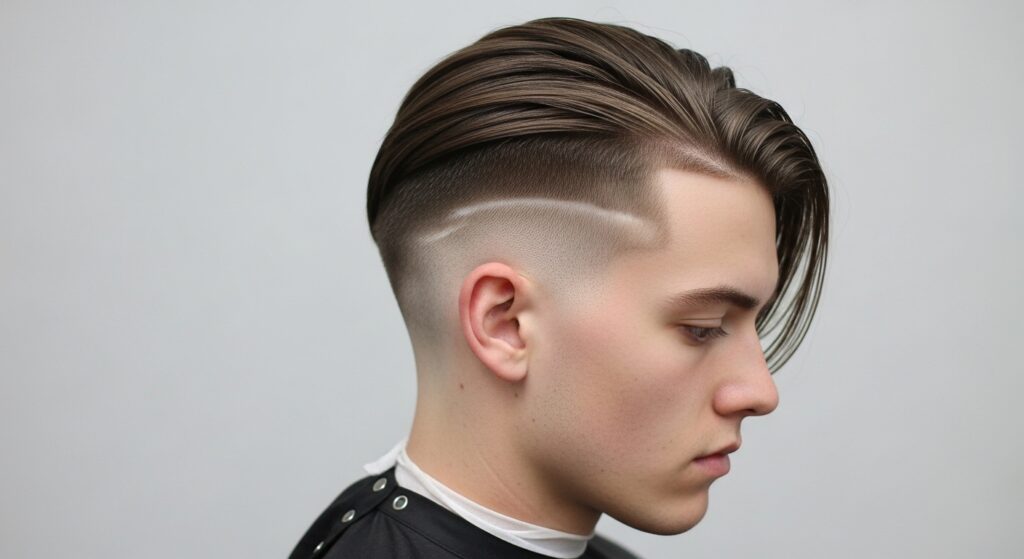 Short undercut for oval face shape men.