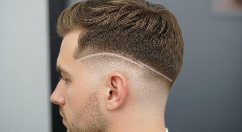 "Mid fade haircut for men with short hair")