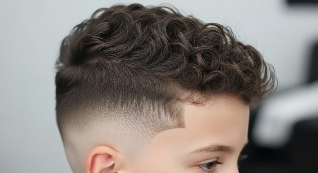 Side profile of a 5-year-old with a taper fade haircut
