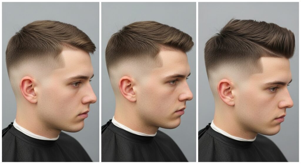 “examples of different types of skin fades on men”