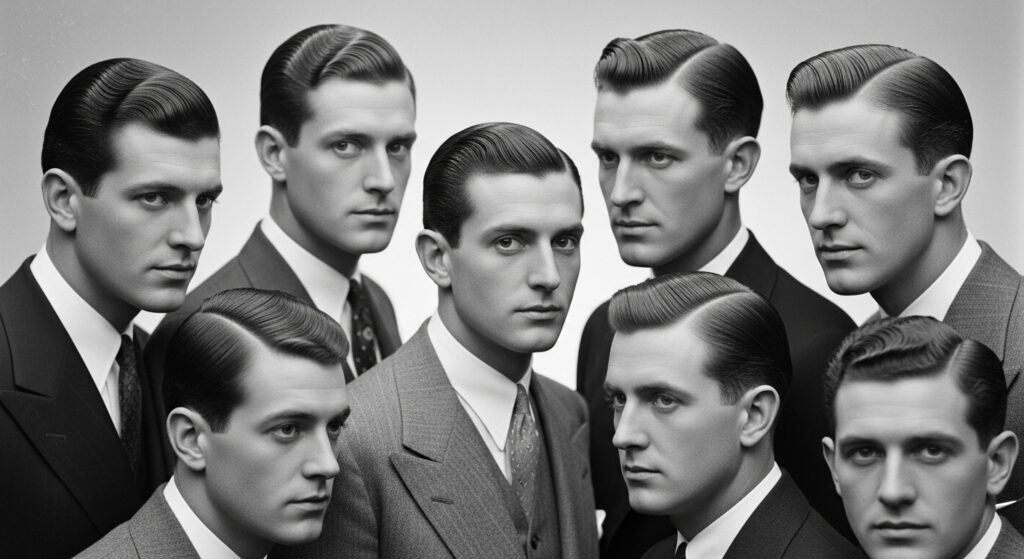 Old men’s haircut styles in the 1930s.”