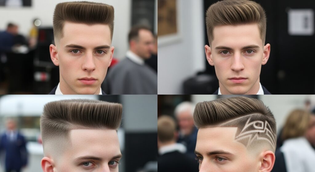 Different types of flat top haircut styles.