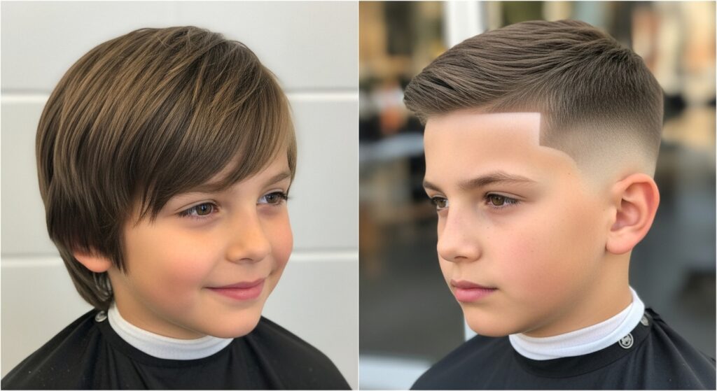 Teen haircuts mix of curtains and fade 2025