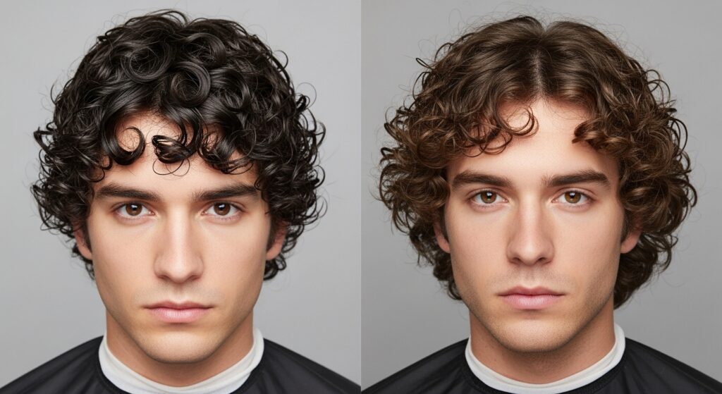 Styling a perm haircut with curl cream